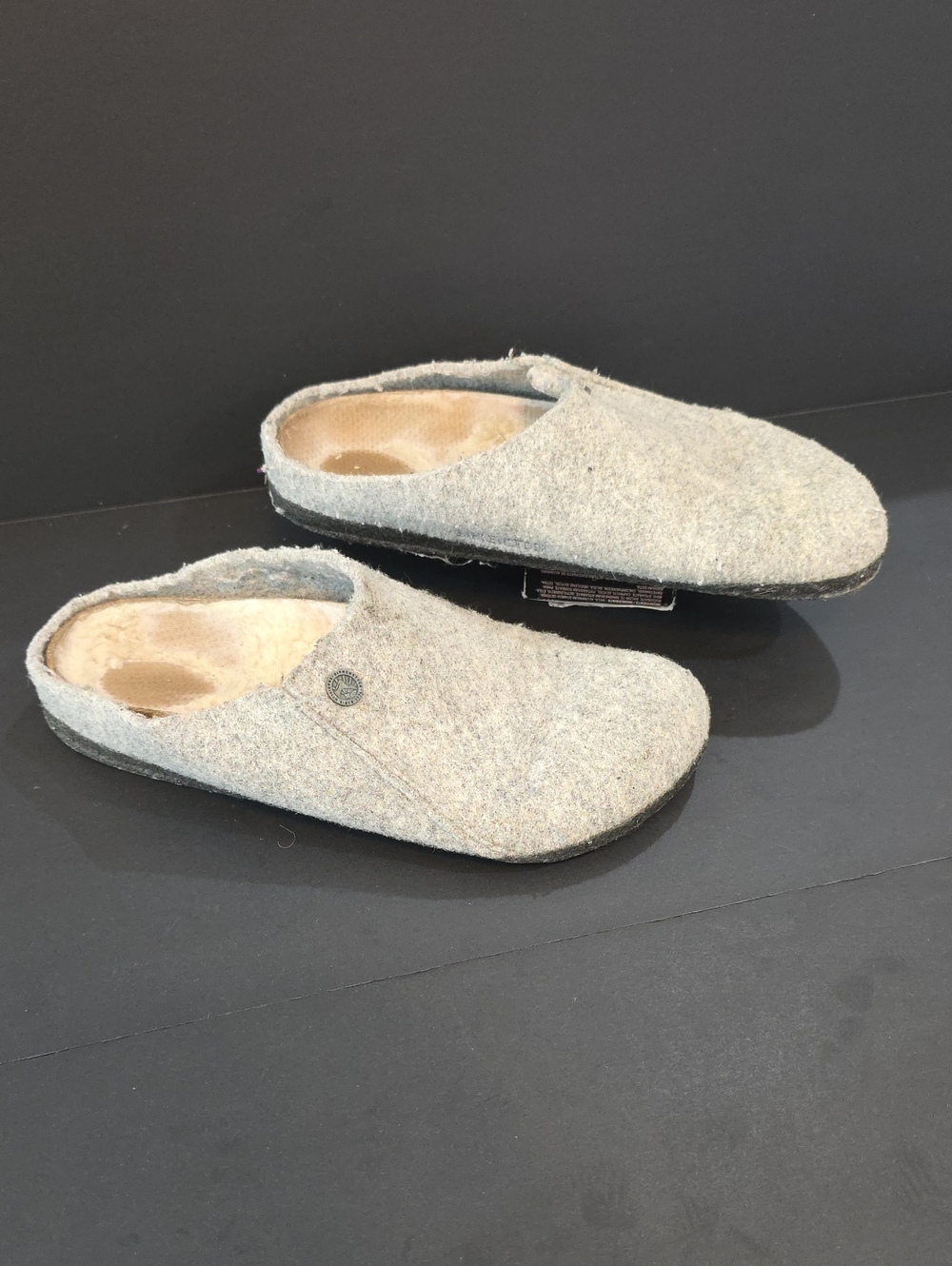 Birkenstock Zermott Women's Gray Wool-Blend Slip-On Clog Mules Size 7
